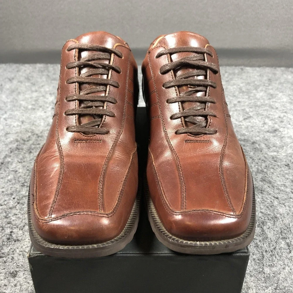 Stacy Adams Derby Dress Shoes Mens 8.5 Brown Leather Square Toe 53303-200